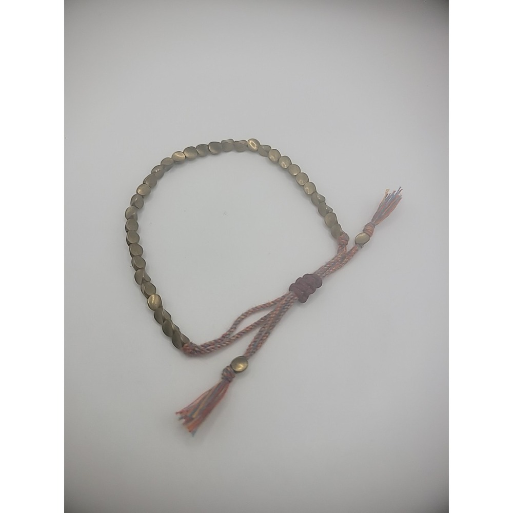 Vintage Gold Tone Beaded Bracelet Adjustable Jewelry Costume - Picture 8 of 10
